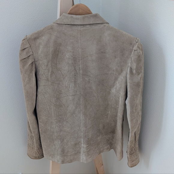 Vintage Wilson's Leather Suede Button Down Collared Jacket In Ivory - Picture 9 of 11